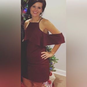 Holiday mini dress- burgundy- medium